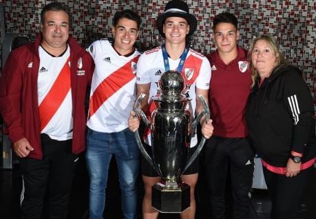 Gustavo Alvarez with his wife Mariana and sons Raphael, Agu and Julian Alvarez.